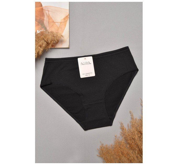 Труси жіночі напівбатальні чорного кольору 204807L