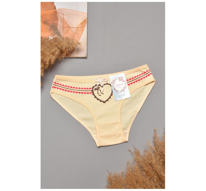 Трусы женские бежевого цвета с принтом 204863L