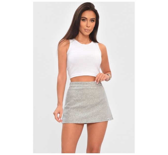 Спідниця-шорти жіноча однотонна сірого кольору 204968L