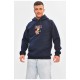 Худі чоловіче на флісі темно-синього кольору з принтом 205035L