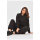 Спортивний костюм жіночий на флісі чорного кольору 205055L