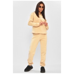 Спортивний костюм жіночий на флісі бежевого кольору 205057L