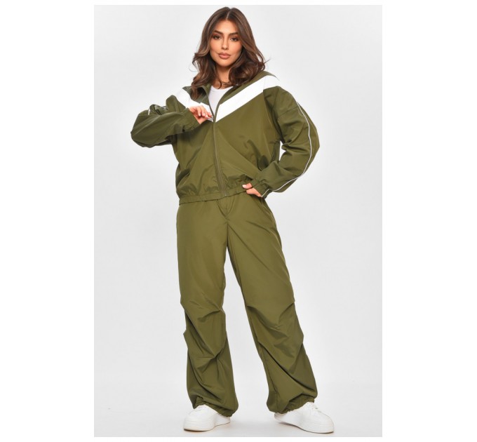 Спортивний костюм жіночий кольору хакі 205117L