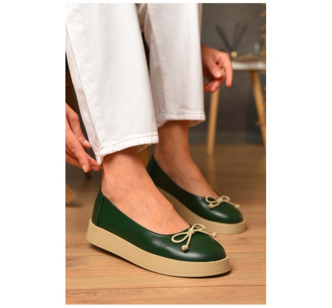 Лофери жіночі темно-зеленого кольору 205138L