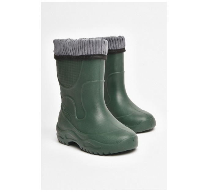 Чоботи піна дитячі для підлітка кольору хакі зі з`ємною шкарпеткою 205416L