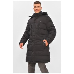 Куртка мужская удлиненная еврозима черного цвета 205471L