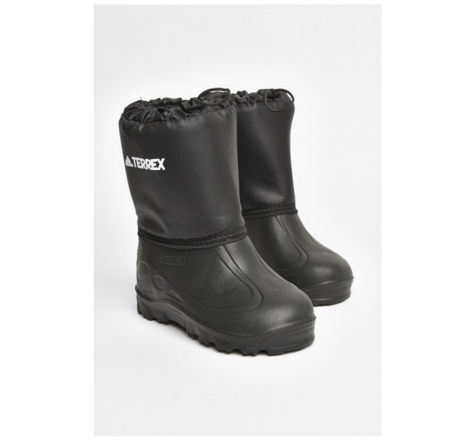 Дутики дитячі на штучному хутрі чорного кольору 205622L