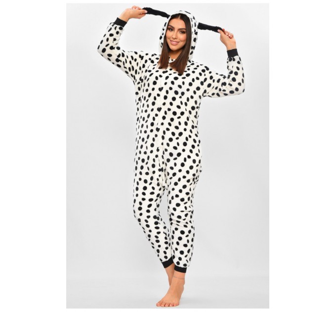 Жіноча піжама кігурумі молочного кольору з принтом 205752L