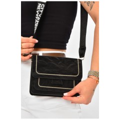 Сумка жіноча з екошкіри чорного кольору 205810L Сумка жіноча з екошкіри чорного кольору 205810L