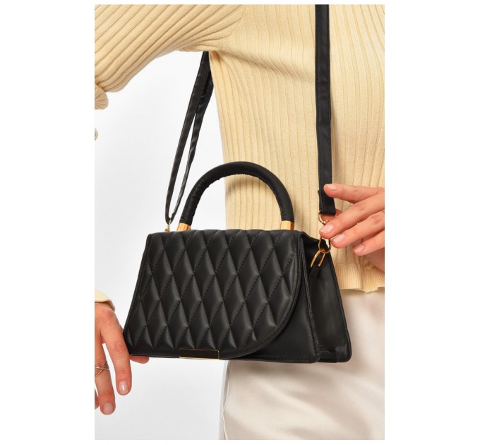 Сумка жіноча з екошкіри чорного кольору 205812L