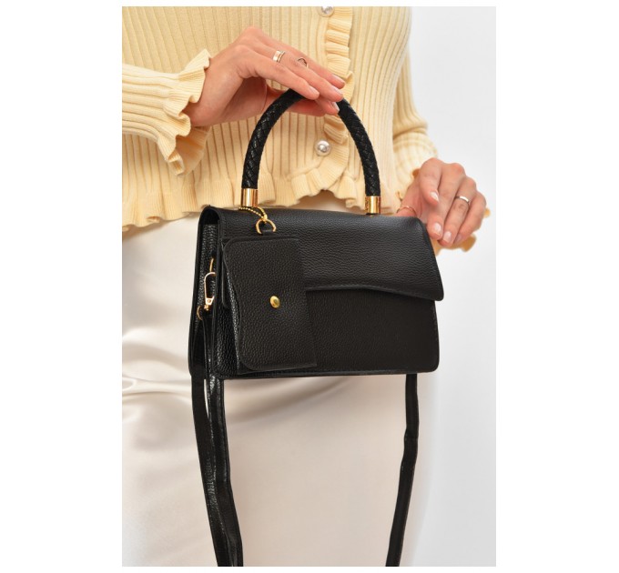 Сумка женская из экокожи черного цвета 205813L