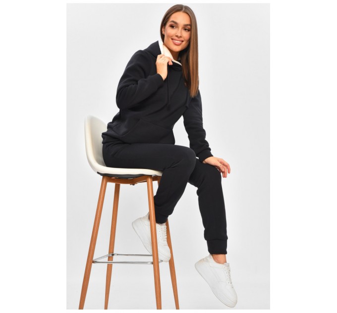 Спортивний костюм жіночий на флісі темно-синього кольору 205842L