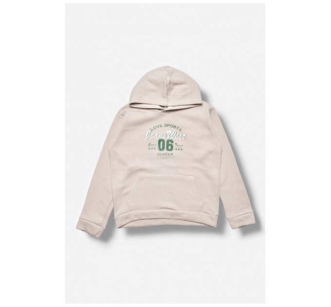 Свитшот детский для мальчика на флисе светло-серого цвета 205997L