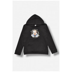 Свитшот детский для мальчика на флисе черного цвета 206004L