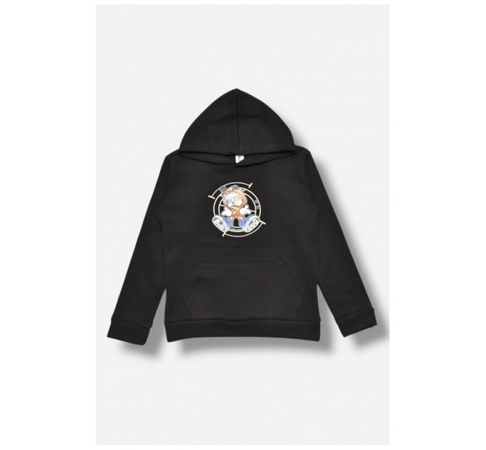 Світшот дитячий для хлопчика на флісі чорного кольору 206004L