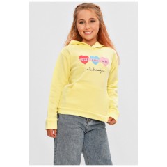Світшот дитячий для дівчинки на флісі жовтого кольору 206029L