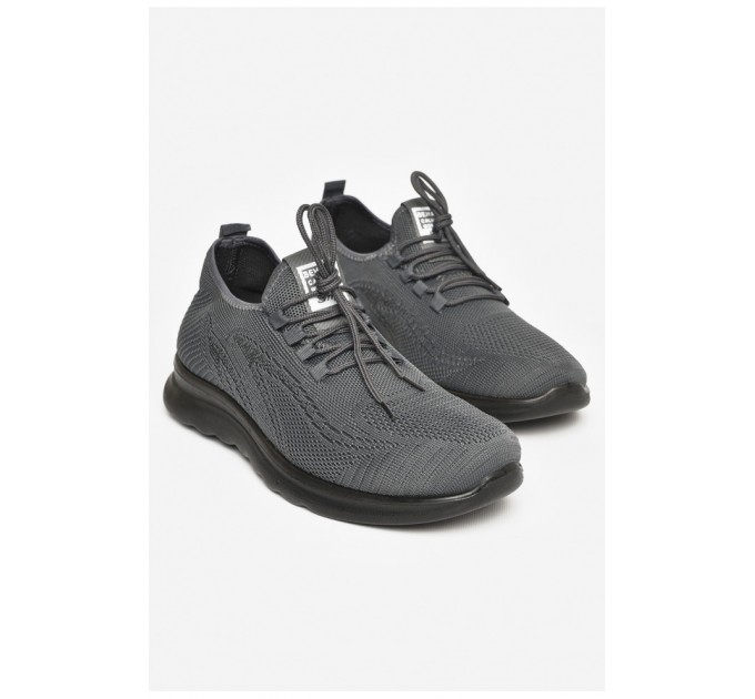 Кроссовки мужские серого цвета на шнуровке 206155L