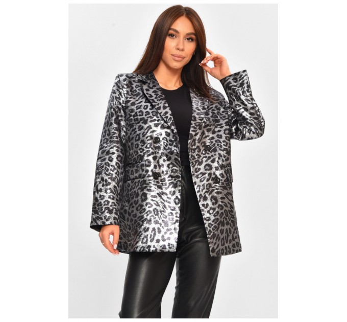 Женский пиджак черного цвета с принтом 206241L