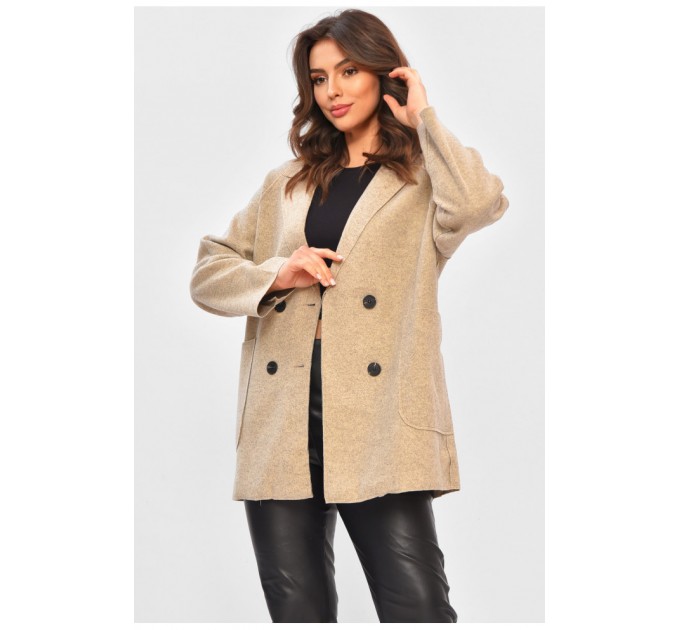 Кардиган-плащ жіночий сірого кольору на гудзиках 206248L