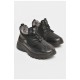 Кросівки чоловічі на штучному хутрі чорного кольору 206254L