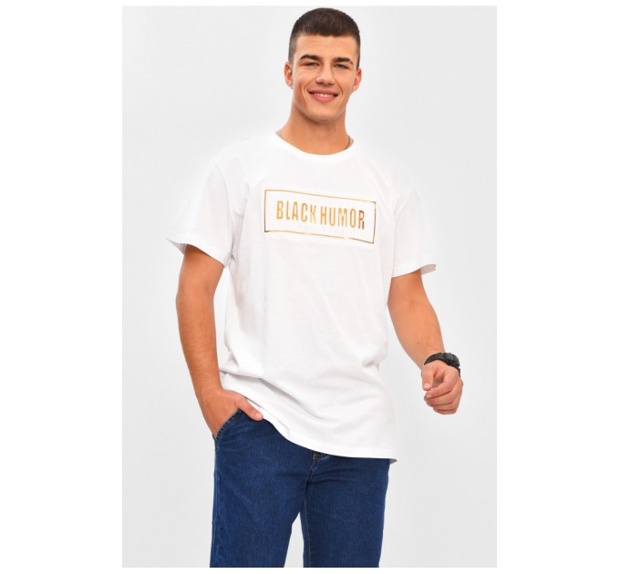 Мужская футболка белого цвета с принтом 206295L