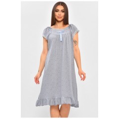 Нічна сорочка жіноча напівбатальна блакитного кольору з принтом 206459L Нічна сорочка жіноча напівбатальна блакитного кольору з принтом 206459L