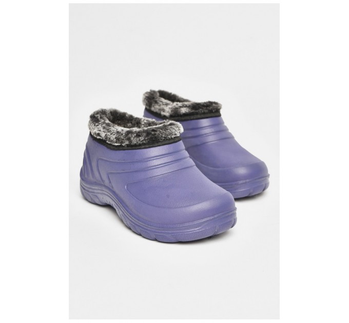 Галоші дитячі на хутрі бузкового кольору 206487L