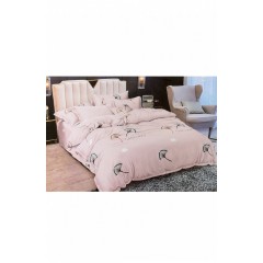 Комплект постільної білизни пудрового кольору півторка 152414L Комплект постільної білизни пудрового кольору півторка 152414L
