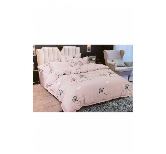 Комплект постільної білизни пудрового кольору півторка 152414L