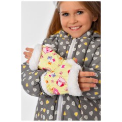 Митенки детские для девочки голубого цвета с принтом на 9-12 лет 152729L