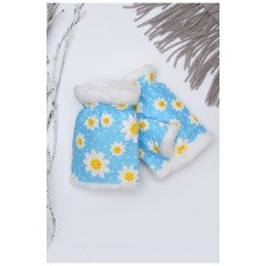 Митенки детские для девочки голубого цвета с принтом на 9-12 лет 152733L