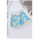 Мітенки дитячі для дівчинки блакитного кольору з принтом на 9-12 років 152733L
