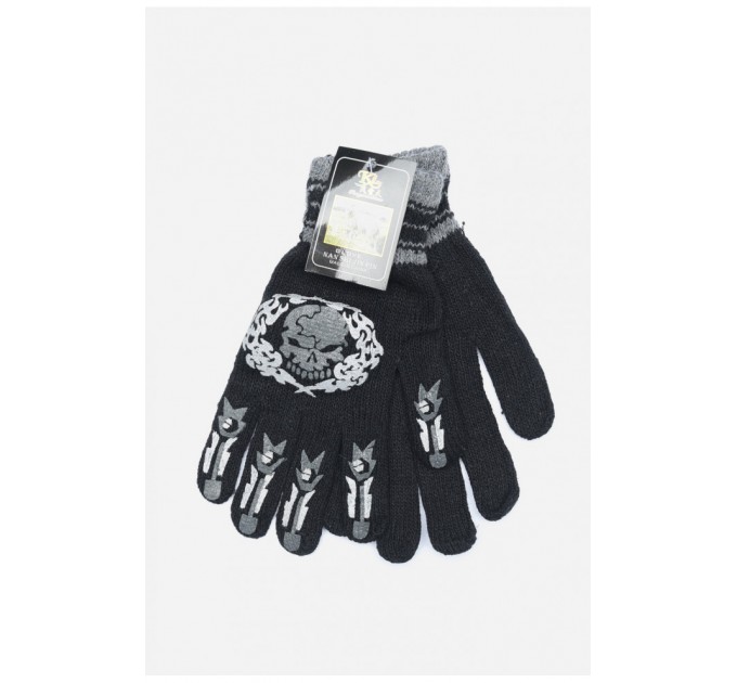 Рукавички підліткові для хлопчика чорного кольору на 12-15 років 152836L