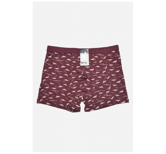 Боксери чоловічі бордового кольору з візерунком 155034L
