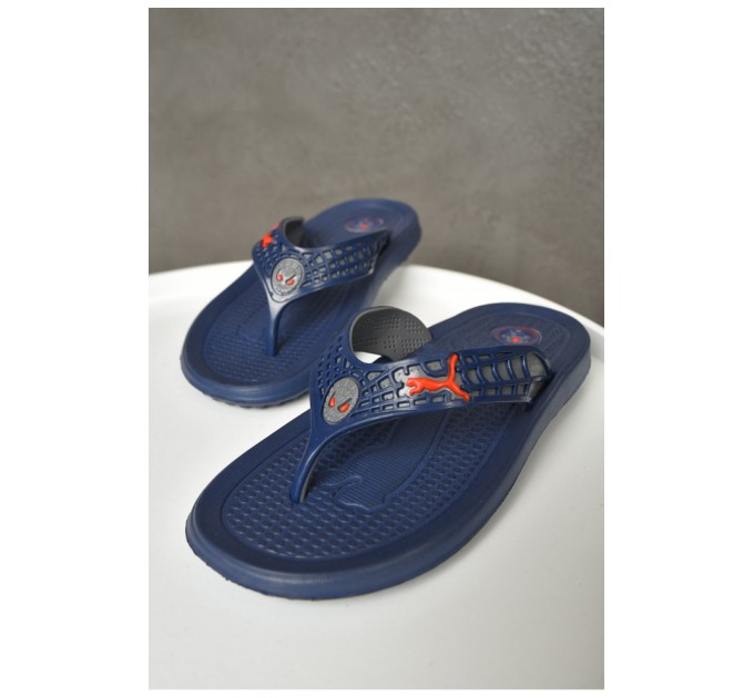 Вьетнамки детские для мальчика темно-синего цвета с пауком 156245L