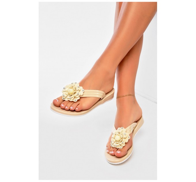 Вьетнамки женские силиконовые бежевого цвета 156299L