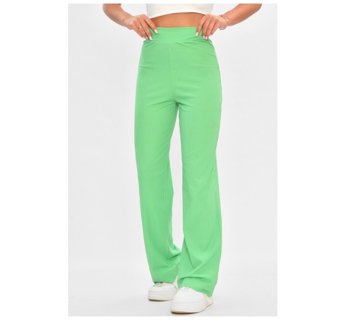 Брюки женские в рубчик зеленого цвета 162203L