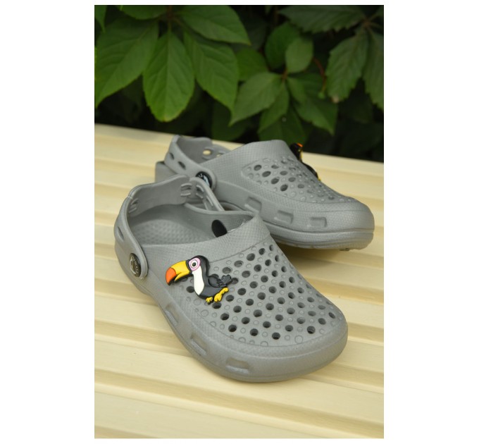 Крокси дитячі для хлопчика сірого кольору 163004L