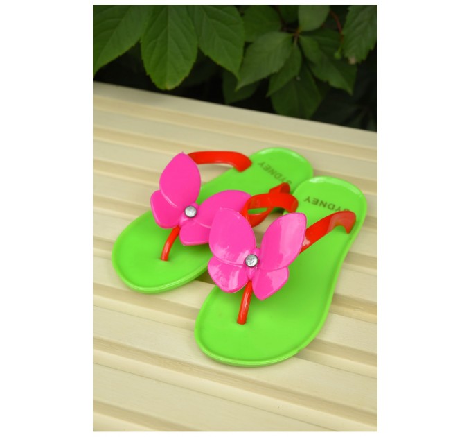 Вьетнамки детские девочка зеленого цвета 163111L