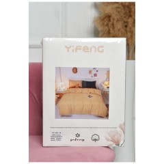 Комплект постільної білизни бежево-гірчичного кольору півторка 167772L