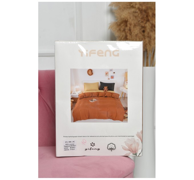 Комплект постельного белья горчично-бежевого цвета 167780L