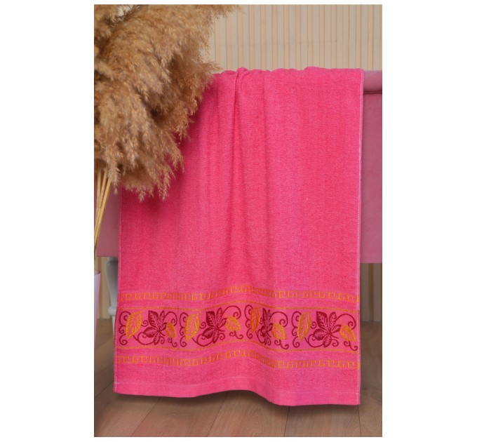 Полотенце банное махровое розового цвета 168128L