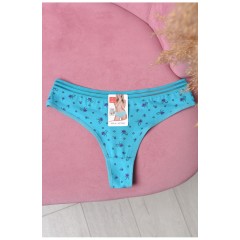 Стрінги жіночі з принтом бірюзового кольору 169719L Стрінги жіночі з принтом бірюзового кольору 169719L