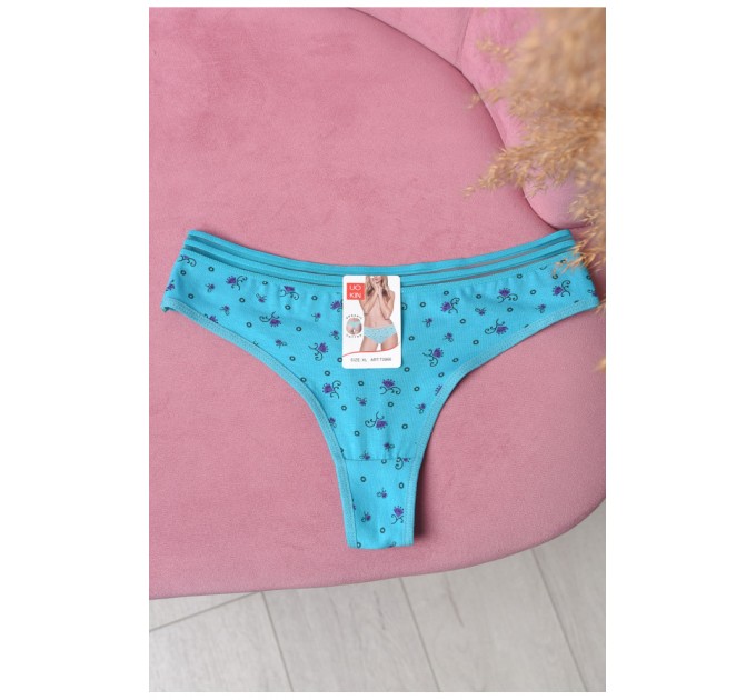 Женские стринги с принтом бирюзового цвета 169719L
