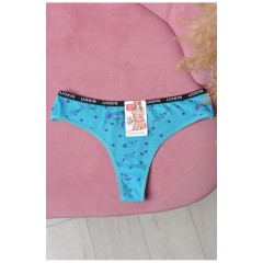 Стрінги жіночі з принтом бірюзового кольору 169771L Стрінги жіночі з принтом бірюзового кольору 169771L