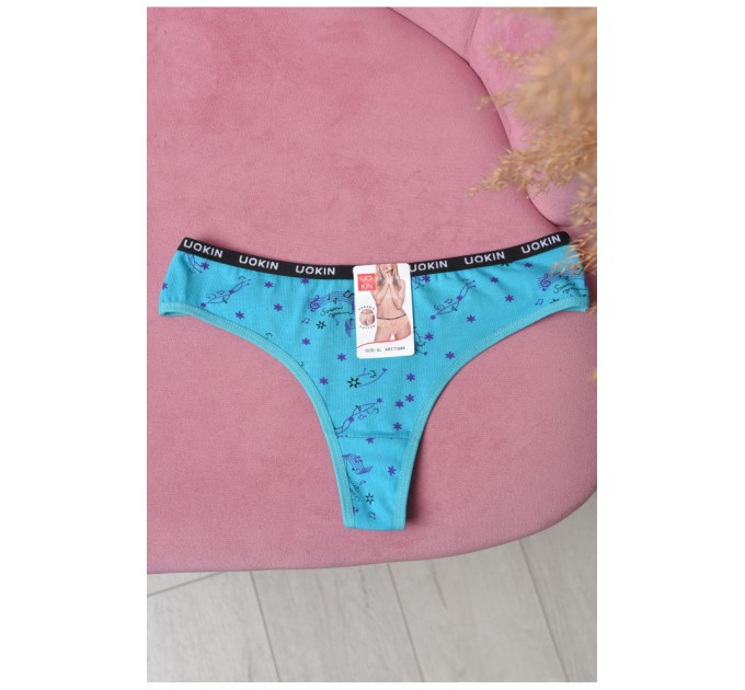 Женские стринги с принтом бирюзового цвета 169771L