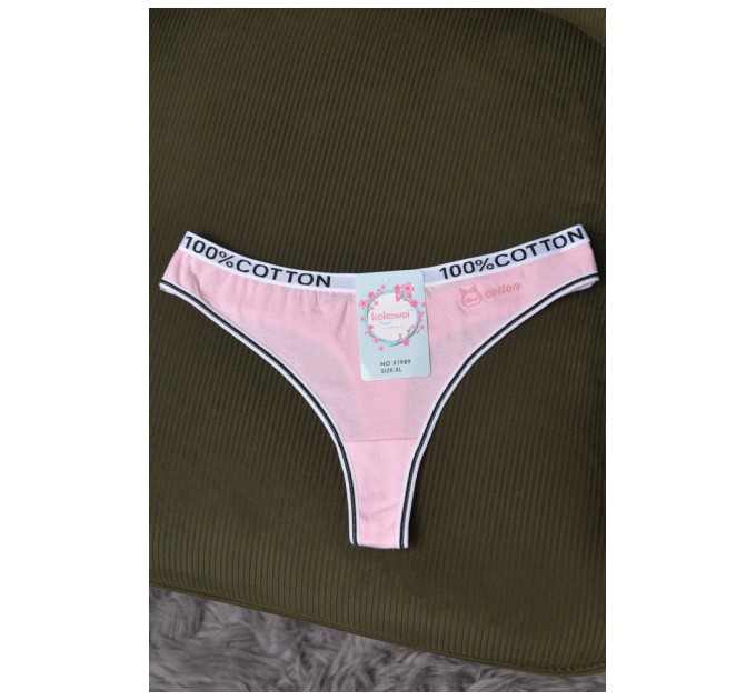 Стрінги жіночі однотонні світло-рожевого кольору 169817L