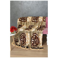 Плед коричневого кольору з принтом розмір 180*200 170598L