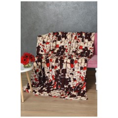 Плед коричневый с принтом размер 180*200 170602L