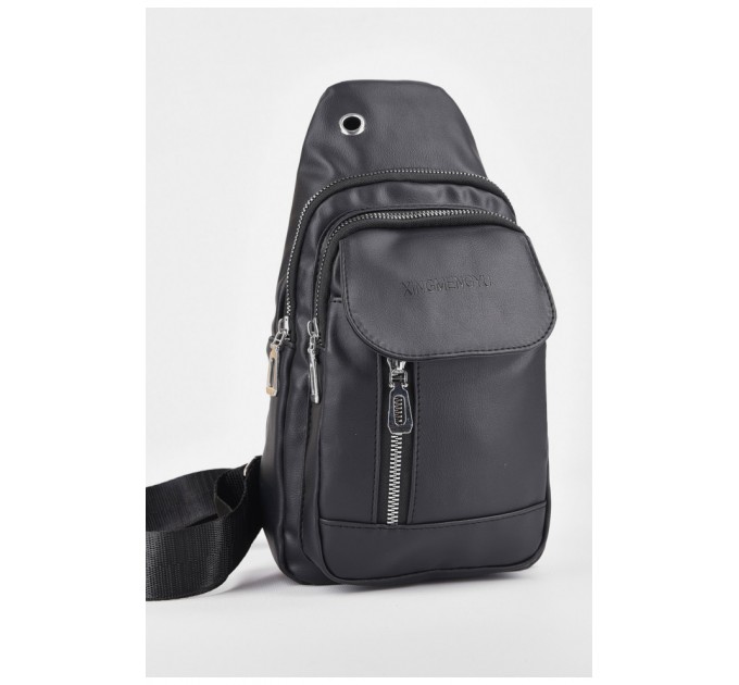 Сумка мужская через плечо из экокожи черного цвета 171095L
